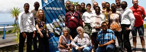 photos de groupe sur le rooftop de la BU du campus schoelcher